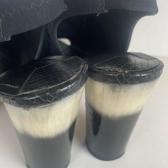 Donald J. Pliner Slingback Fabric and Leather Heeled Sandals 7 Black - Picture 12 of 15